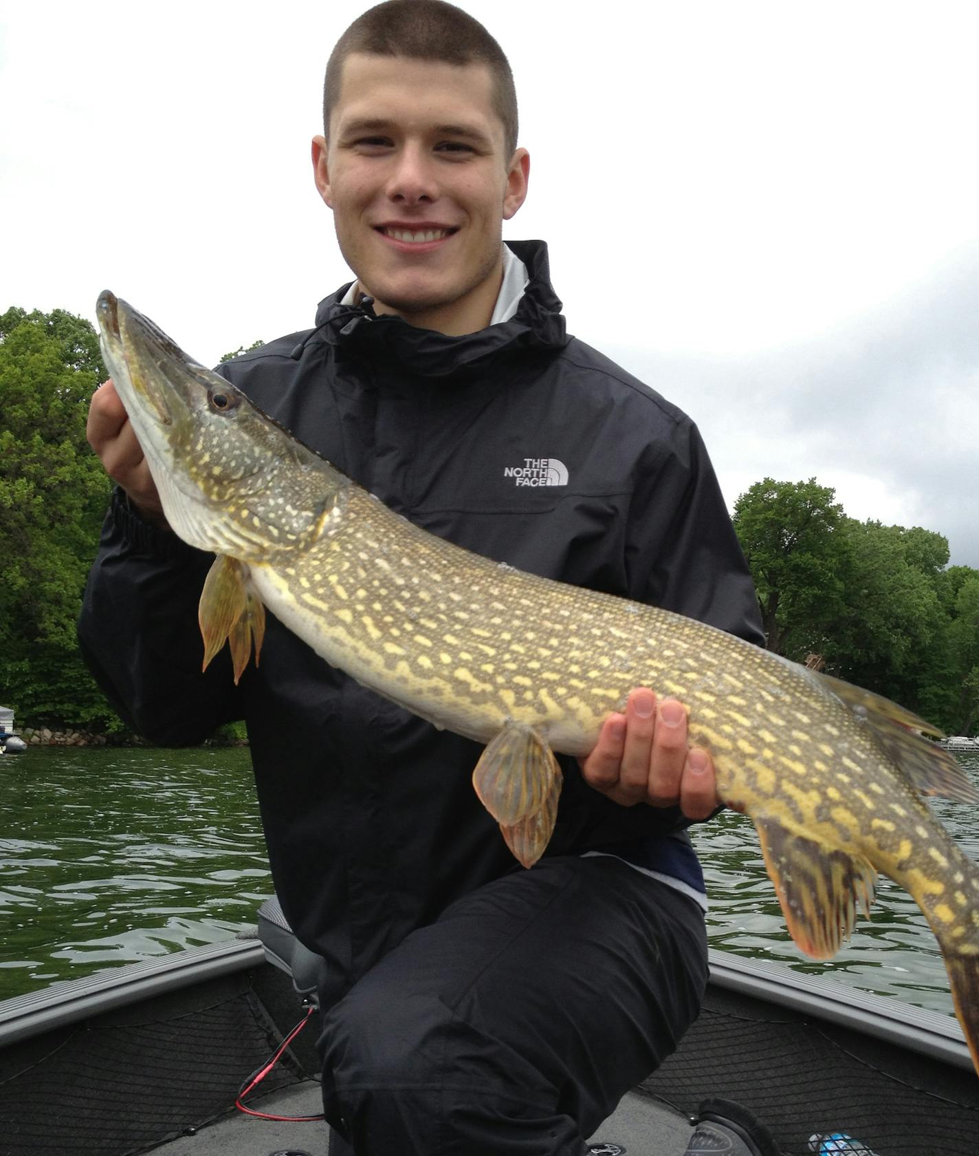 LAST CALL: Zach Hartley of Minneapolis caught this 38-inch northern on Cedar Lake in Wright County. "I was catching largemouth bass in about 8 feet of water off a weed line, using a jig and fake minnow with 8-pound-test line. We were leaving in 10 minutes, and I thought a huge bass or walleye hit my line. I was surprised when I got this to the boat. We took photos and released it."