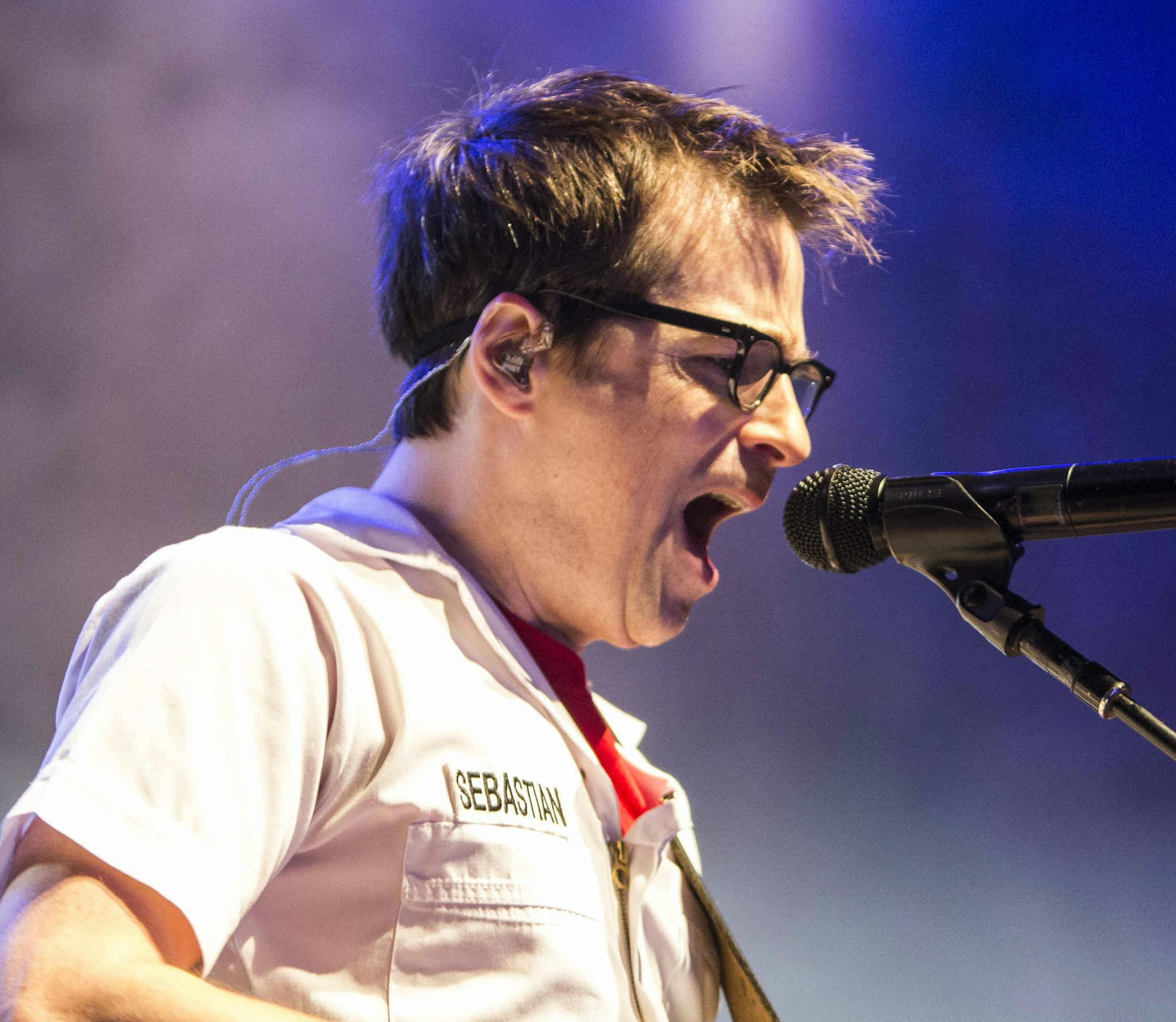 Rivers Cuomo of Weezer performs at The Tabernacle on Saturday, Dec. 6, 2014, in Atlanta. (Photo by Katie Darby/Invision/AP) ORG XMIT: INVW