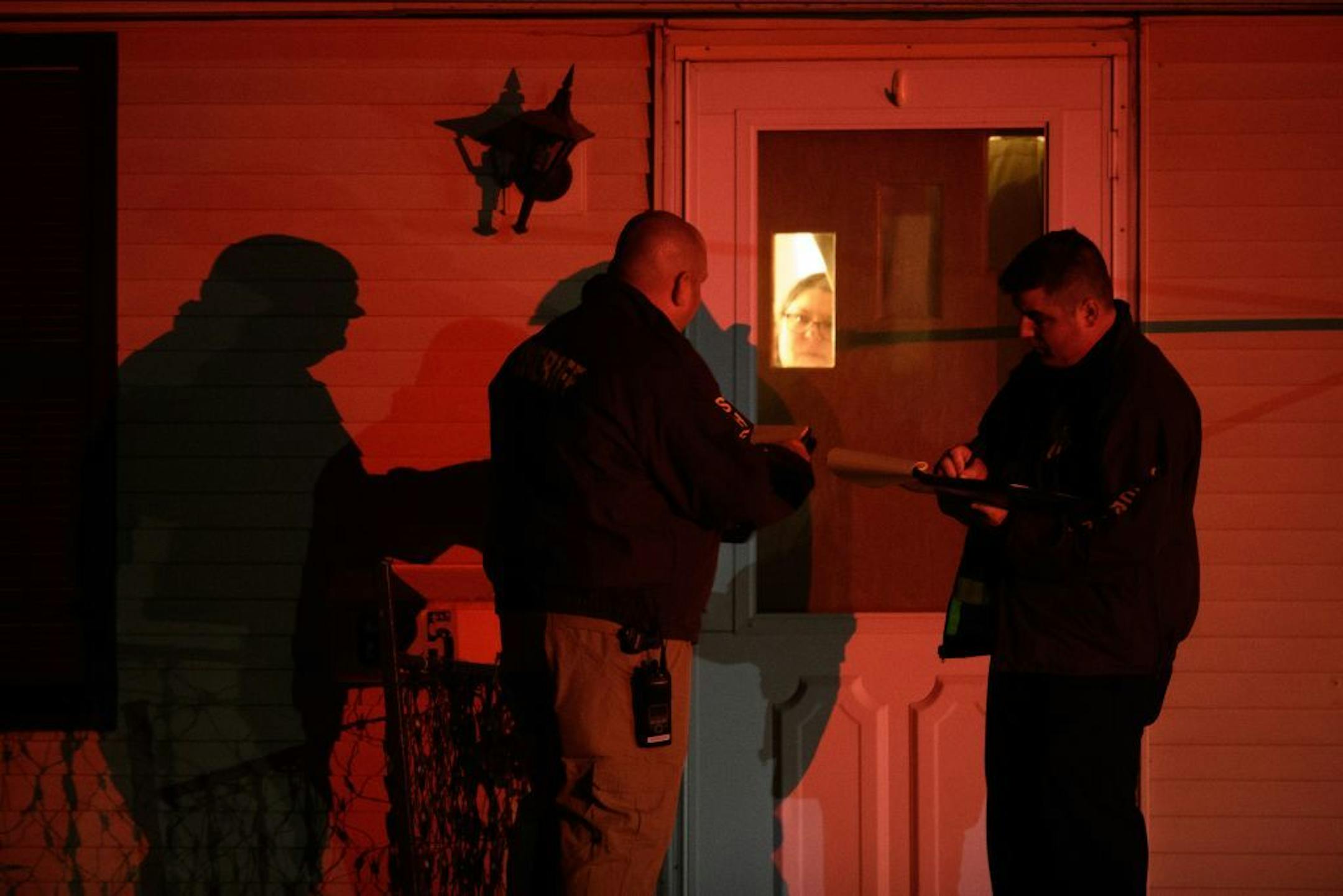 Hennepin County Sheriffs investigators knocked on doors near 86th Street and Oakland Avenue in Bloomington while investigating an officer-involved shooting early Thursday morning.