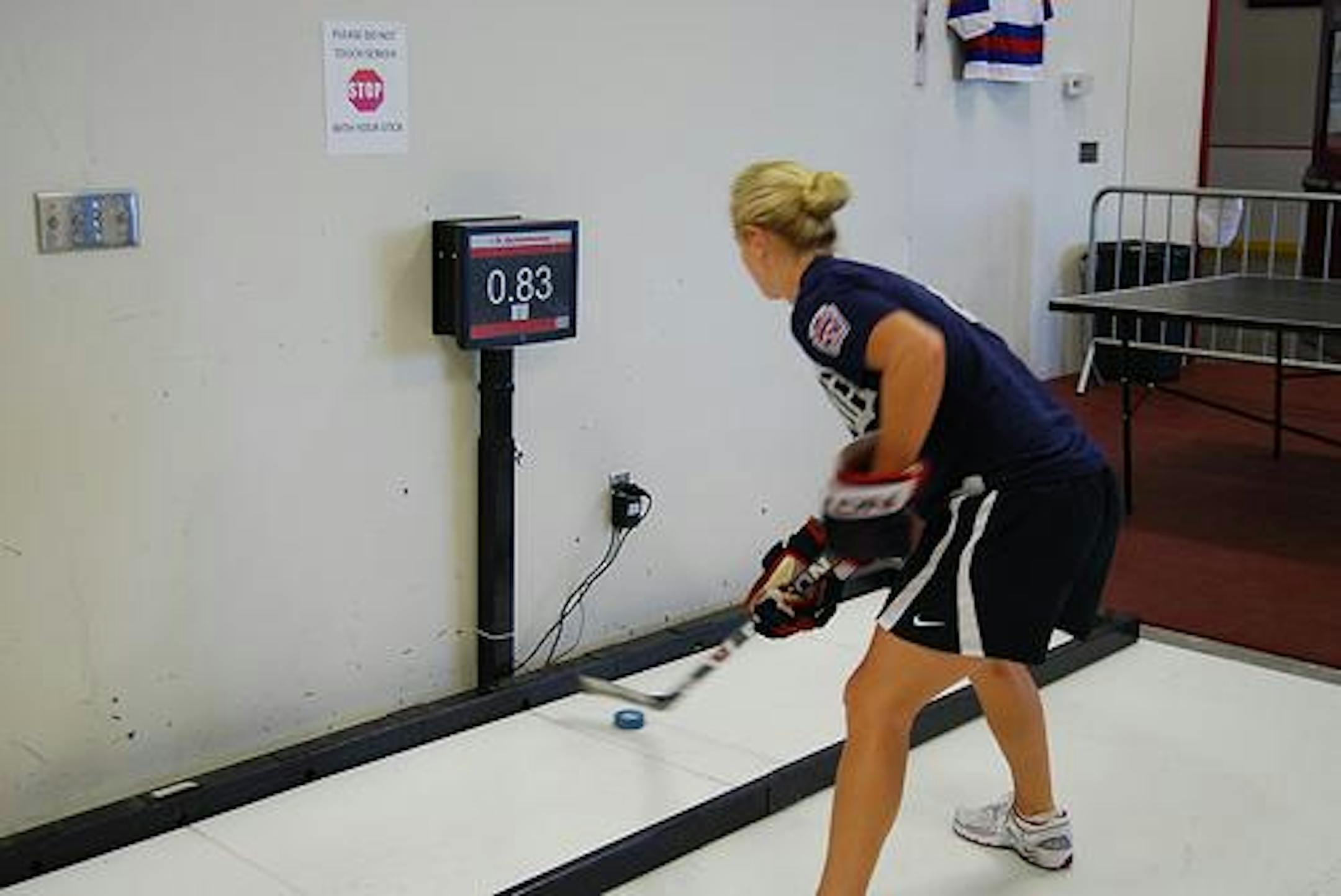 Working on my stickhandling skills in the Herb Brooks Training Center at the Super Rink in Blaine