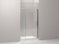 A semi-frameless pivot shower door with sliding steam transom from Kohler. (Kohler)