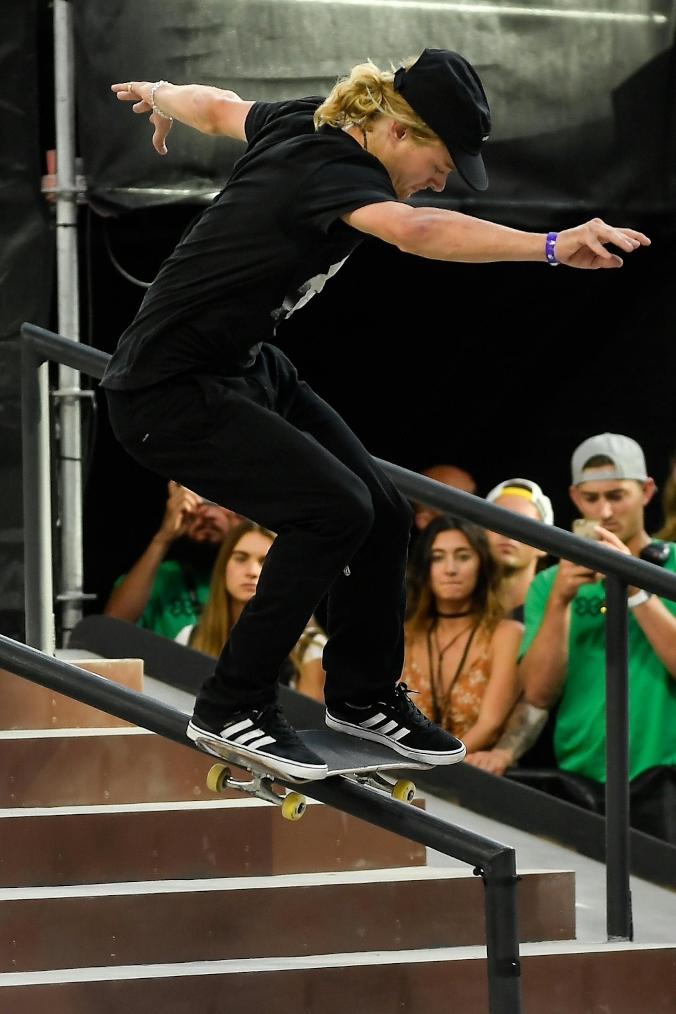 Alex Majerus competed in the men's skateboard street finals Saturday. He placed silver in the event.