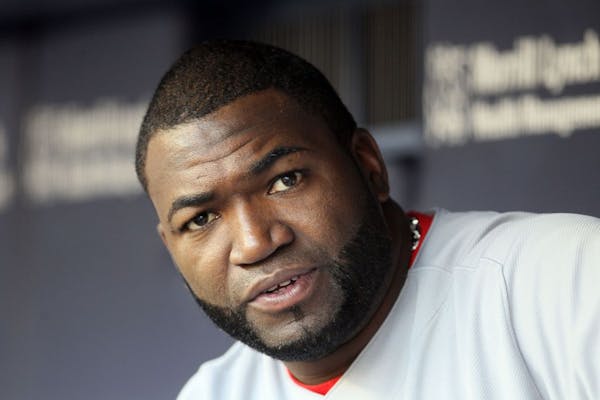 David Ortiz of the Boston Red Sox looks on before playing against the New York Yankees at Yankee Stadium in New York on Wednesday, June 8, 2011.