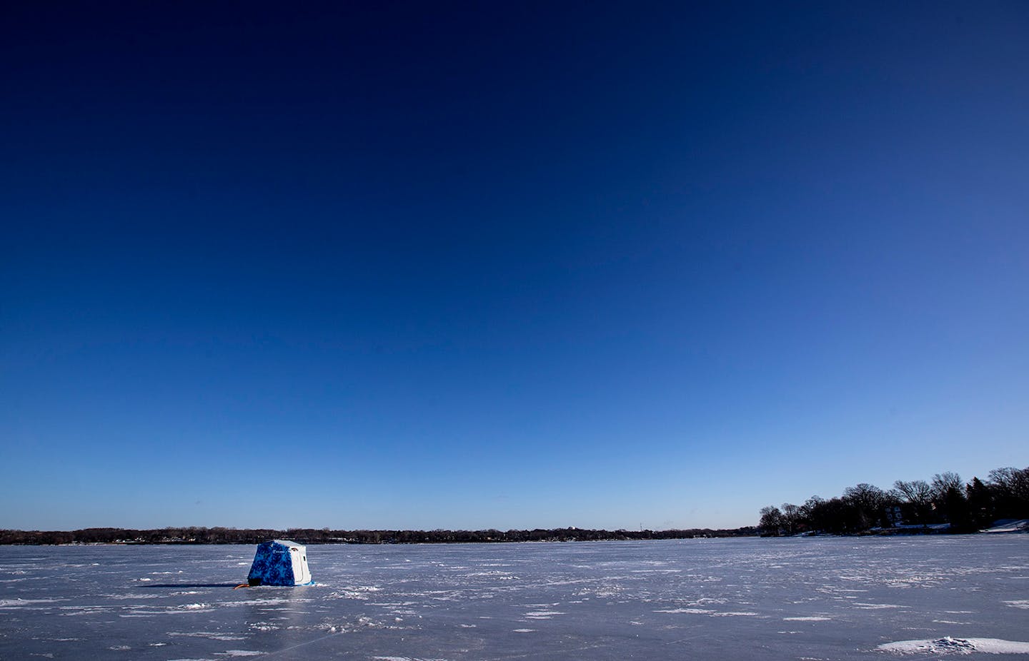 An ice house on Medicine Lake in Plymouth.