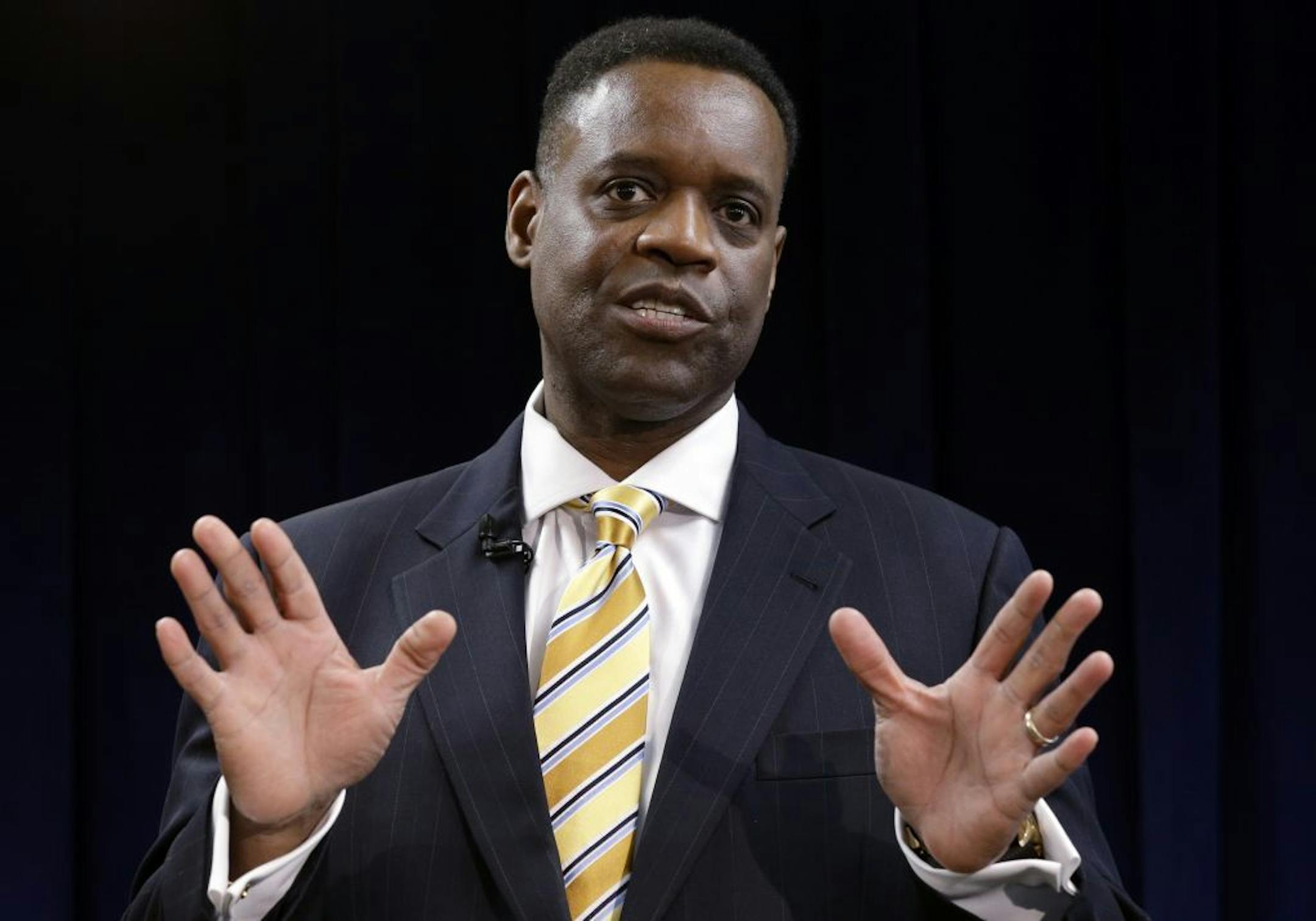 March 14, 2013 file photo: Washington-based attorney Kevyn Orr speaks at a news conference in Detroit.