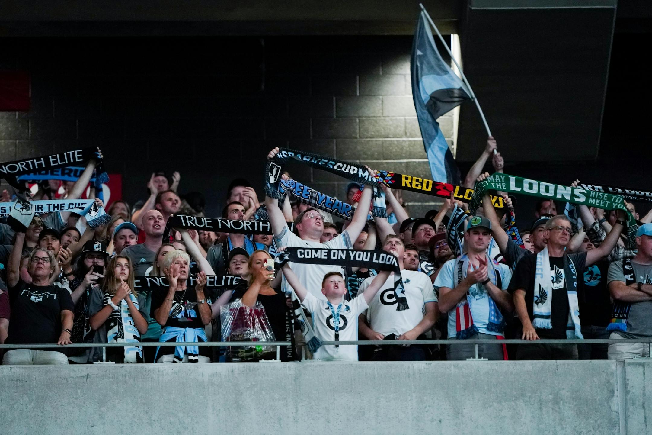 Minnesota United fans cheer prior to game against the Atlanta United for the U.S. Open Cup at Mercedes-Benz Stadium in Atlanta on Tuesday, Aug. 27, 2019. Photo by Kevin D. Liles for the Star Tribune