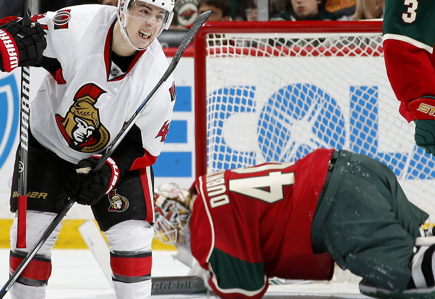 Ottawa's Jean Gabriel Pageau celebrated after shooting the puck past Wild goalie Devan Dubnyk in the second period Thursday night.