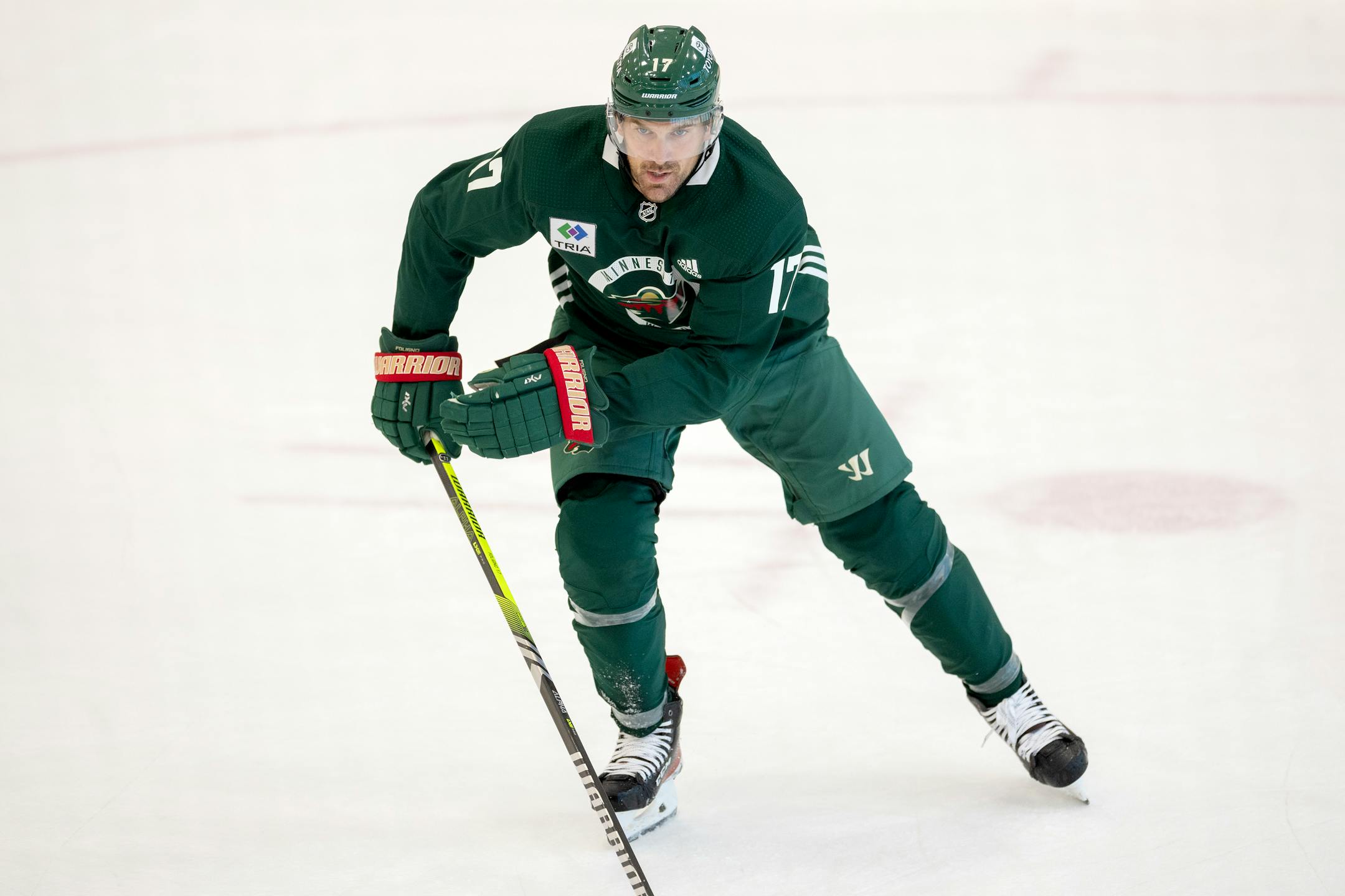 Marcus Foligno (17) during Minnesota Wild training camp Thursday, September 21, 2023, at TRIA Rink in St. Paul, Minn. ] CARLOS GONZALEZ • carlos.gonzalez@startribune.com