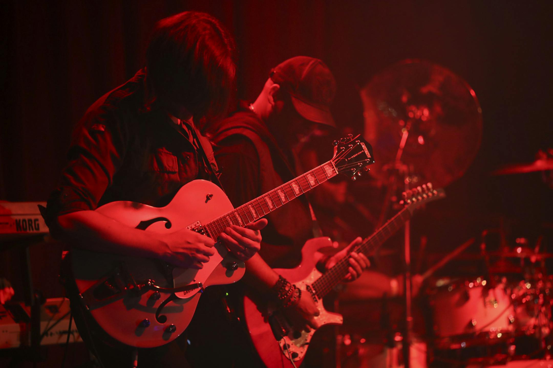 Guitarists Jeremy Ylvisaker and O&#xed;Dell during the NPG's first set Thursday night. ] JEFF WHEELER &#xef; jeff.wheeler@startribune.com Prince's old band, NPG, began a three night birthday week tribute to him Thursday night, June 8, 2017 at the Fine Line in Minneapolis.