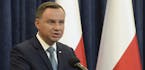 Polish President Andrzej Duda makes a statement in Warsaw, Poland, Monday, July 24, 2017. Duda announced that he will veto two contentious bills widel