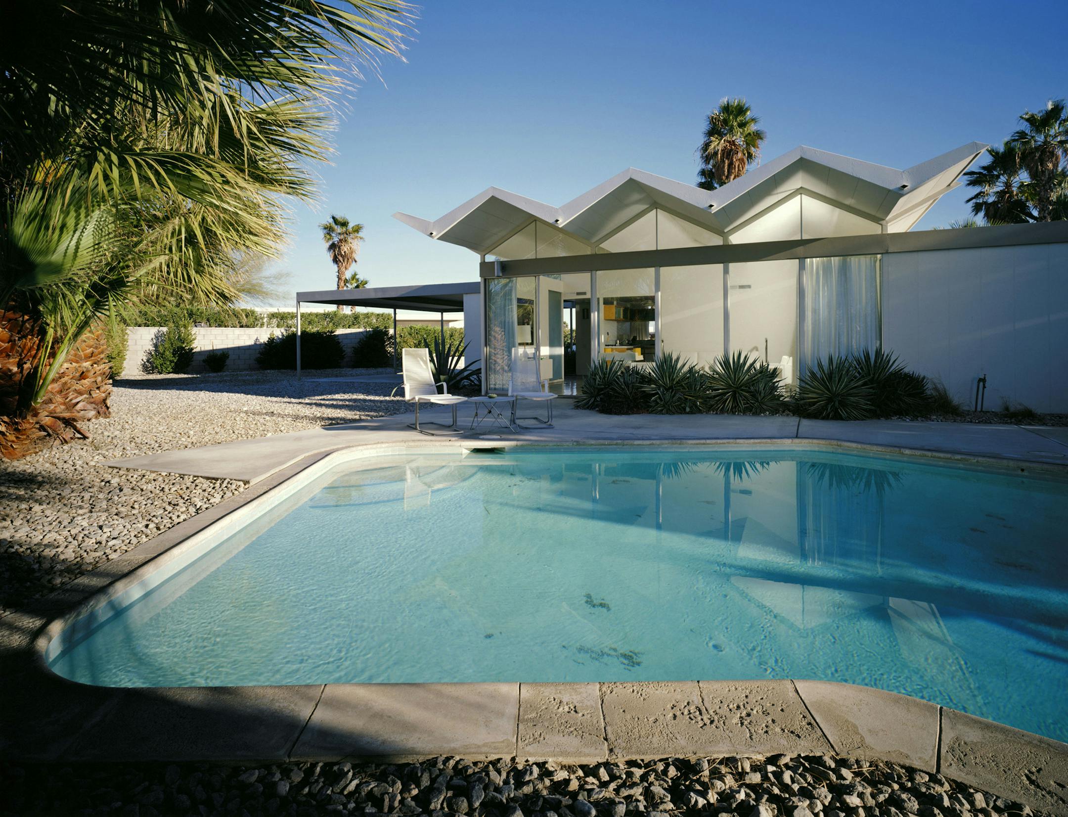 Minnesota-born and trained architect Donald Wexler is one of a few Palm Spring modernist architects who is still living and is being honored at this year's Modernism Week. His Alexander Steel House (above) was built in 1964 and features a folded plate metal roof that originated in that period.