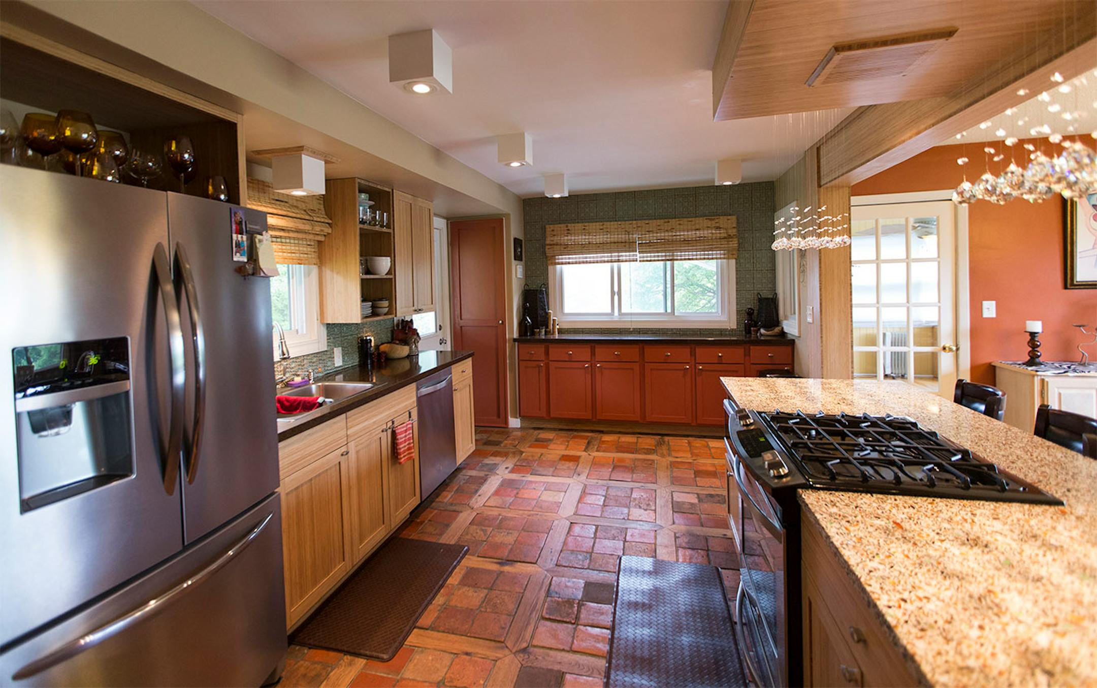 Two walls were removed to open the kitchen up to the rest of the main floor.