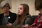 Hannah Traaseth spoke emotionally during a Minnesota House hearing Wednesday in St. Paul.