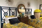 Kenian Furniture, a company known for its rattan and bamboo furniture, featured these twin beds at the Fall High Point Market. (Patricia Sheridan/Pitt