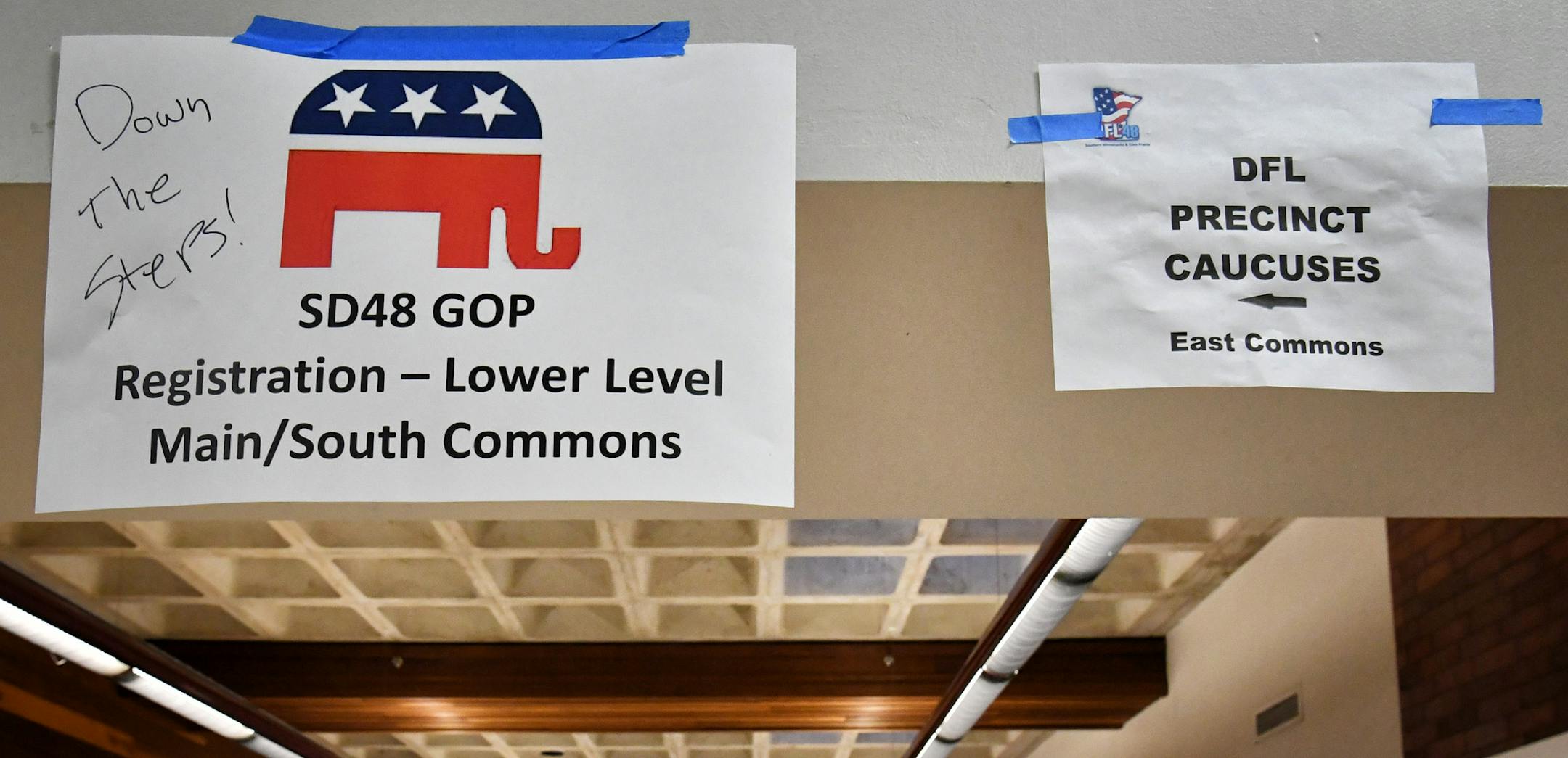 DFL and GOP caucus meetings Eden Prairie High School. ] GLEN STUBBE &#x2022; glen.stubbe@startribune.com Tuesday, February 6, 2018 Minnesotans meet for precinct caucuses Tuesday night, the official kick-off to political organizing around the 2018 campaign cycle. DFL and GOP caucus meetings Eden Prairie High School.