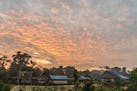 The sun rises over Buen Peru, a small Mats&#x17d;s village near the Brazilian border in the Peruvian Amazon. Sunrise in the Mats&#x17d;s village of Bu