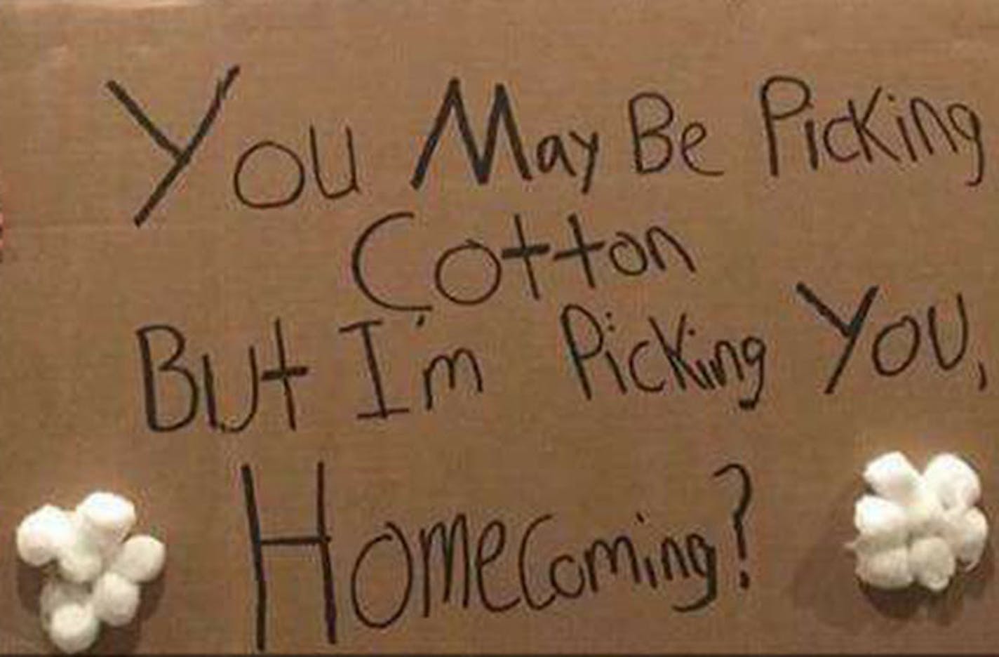 The poster used by a Burnsville High student to ask a black student to the homecoming dance.