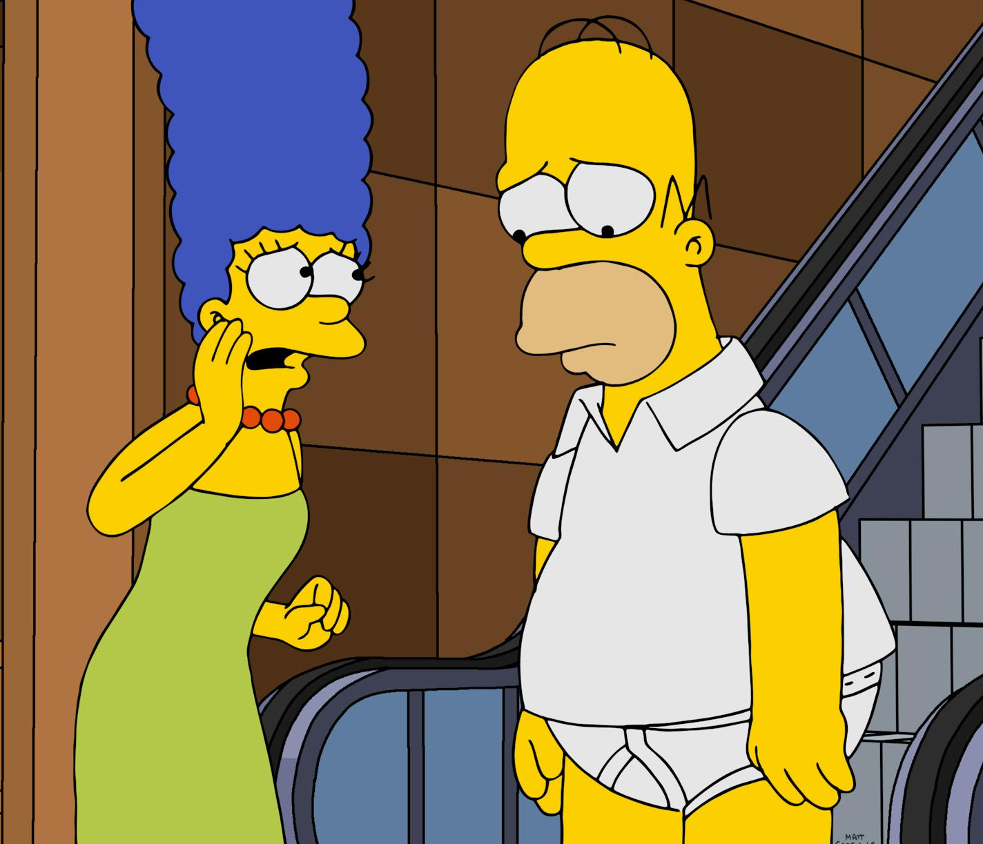 Marge and Homer Simpson.