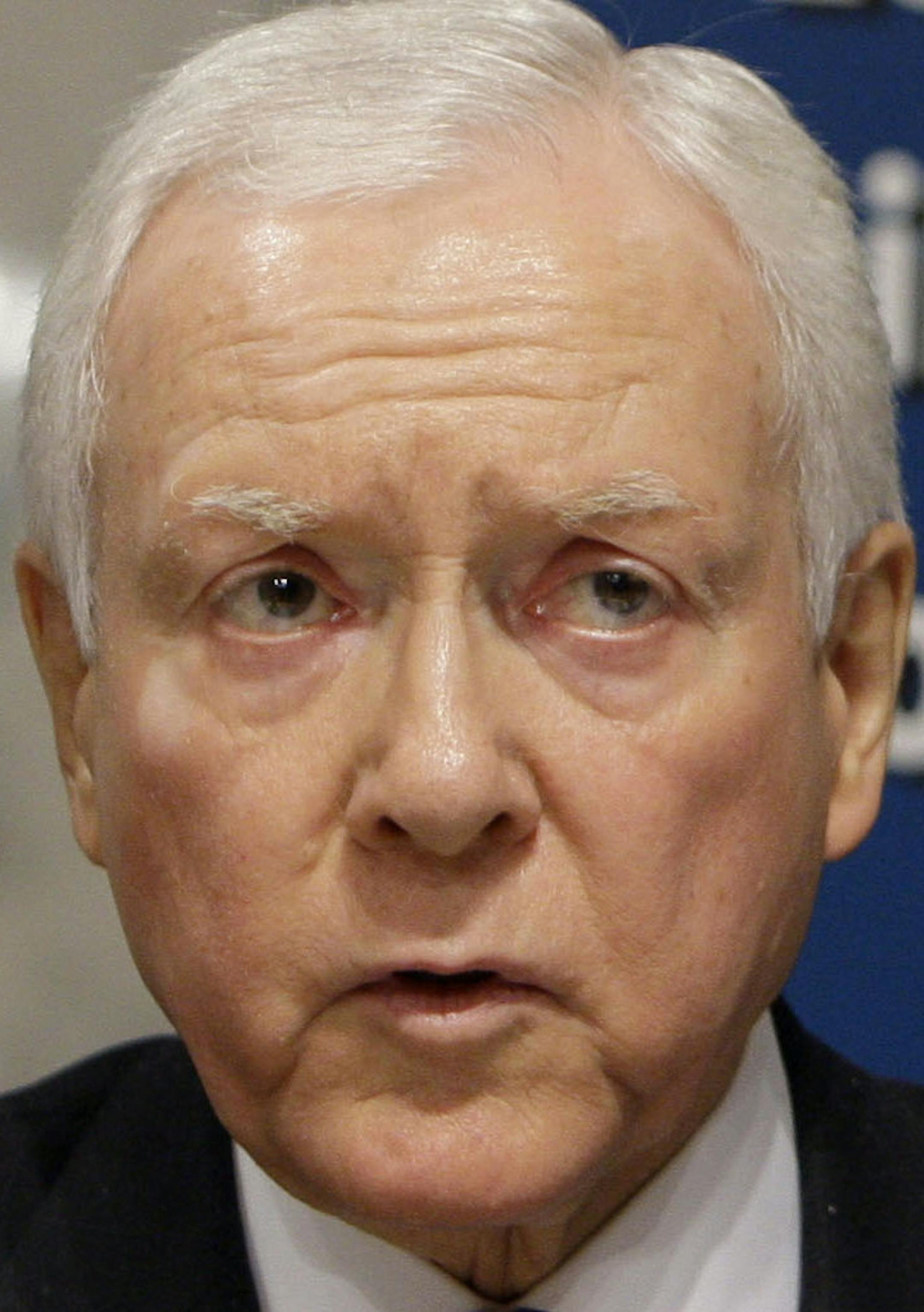 Senate Finance Committee member Sen. Orrin Hatch, R-Utah speaks on Capitol Hill in Washington, Tuesday, Oct. 13, 2009, during the committee's hearing on health care reform. (AP Photo/Alex Brandon)