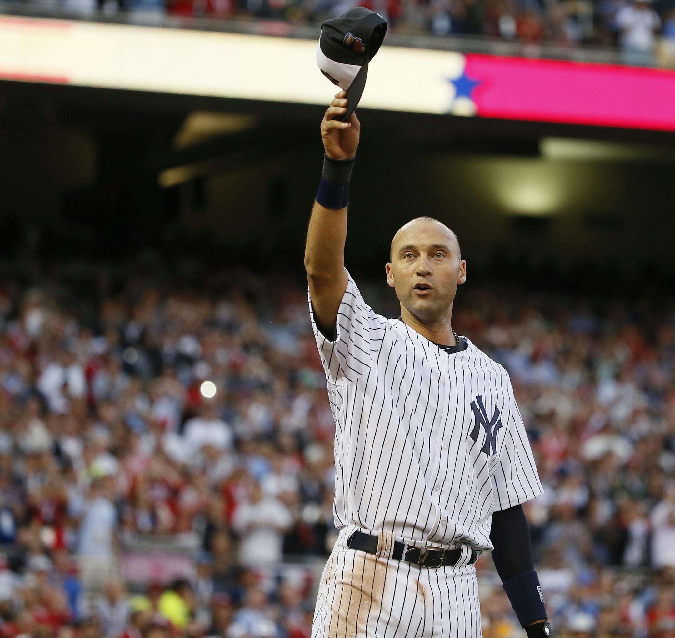 Derek Jeter takes his final bow at the All Star Game at Target Field July 15, 2014 in Minneapolis, MN. ] Jerry Holt Jerry.holt@startribune.com