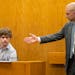 Defense attorney Corey Chirafisi cross-examined witness Owen Peloquin in Hudson, Wis., on Monday.