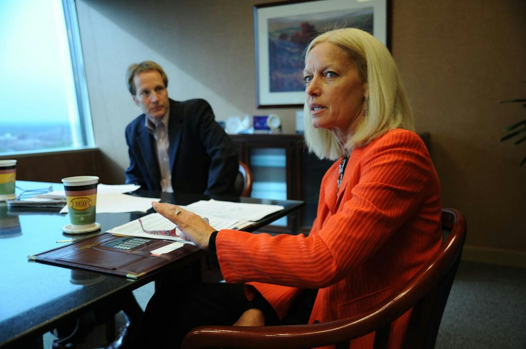 Prominent Minnesota venture capitalists talked about the state of their industry in a round table on Thursday Morning,April 19, 2012 in a conference room at Affinity Capital Management which was organized by The Collaborative. During the roundtable Joy Lindsay of StarTec Investments, talked about the direction of venture capital investing with Dan Carr from the Collaborative who was moderating.