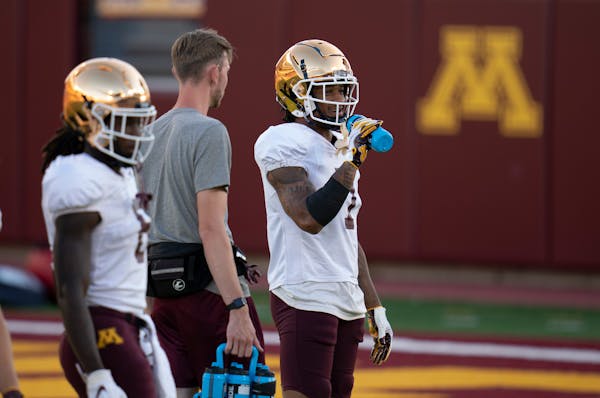 Gophers wide receiver Chris Autman-Bell during practice at Huntington Bank Stadium on Thursday.