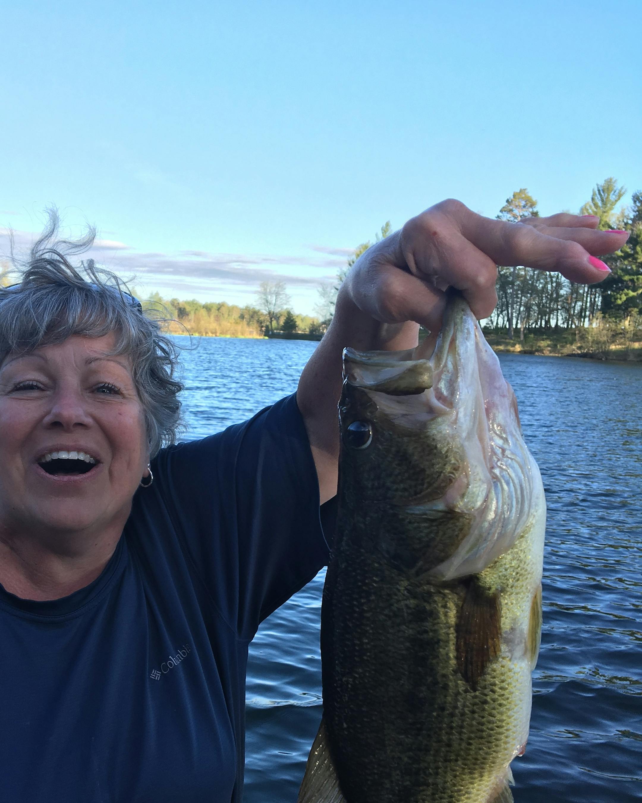 Deb Valen caught this 3.4-pound bass on Rush Lake near Crosslake. Minn., last month
