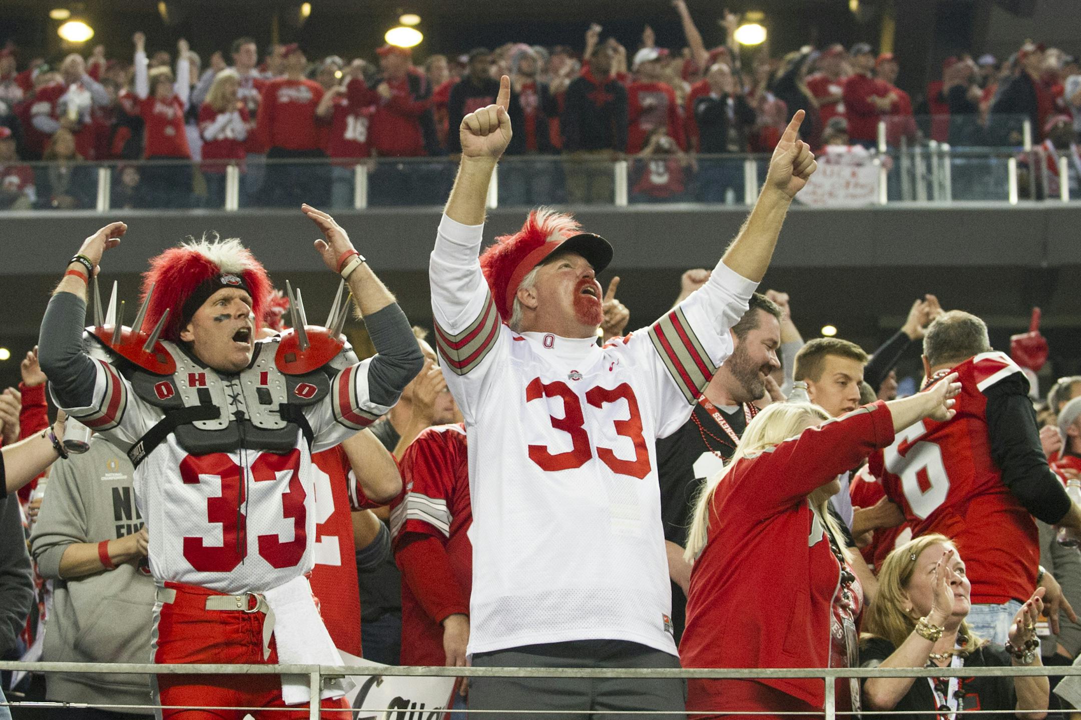 Ohio State celebrated during the first-ever College Football Playoff championship game in January. The Buckeyes beat Oregon for the title.