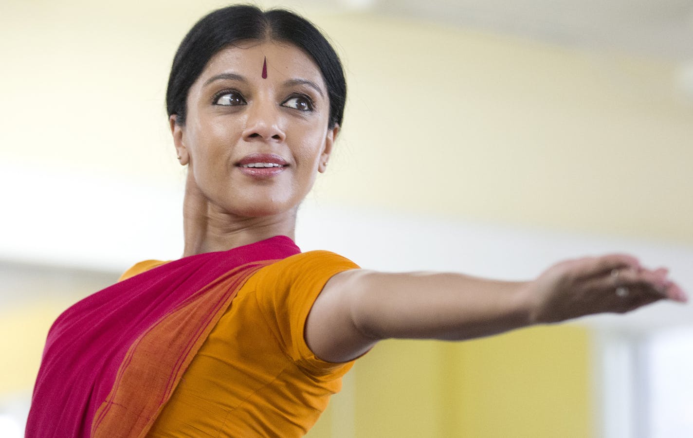 Ragamala dancer Aparna Ramaswamy during a rehearsal in Minneapolis. ] CARLOS GONZALEZ cgonzalez@startribune.com - February 2, 2016, Minneapolis, MN, Dancer Ashwini Ramaswamy, Last year, Ragamala Dance phenom Aparna Ramaswamy premiered her solo show, "They Rose at Dawn," at New York's Joyce Theatre, accompanied by live musicians. It garnered rapturous praise from the press (the Times called her performance "a vision of sculptural lucidity") and sold out performances. It was the latest in a string