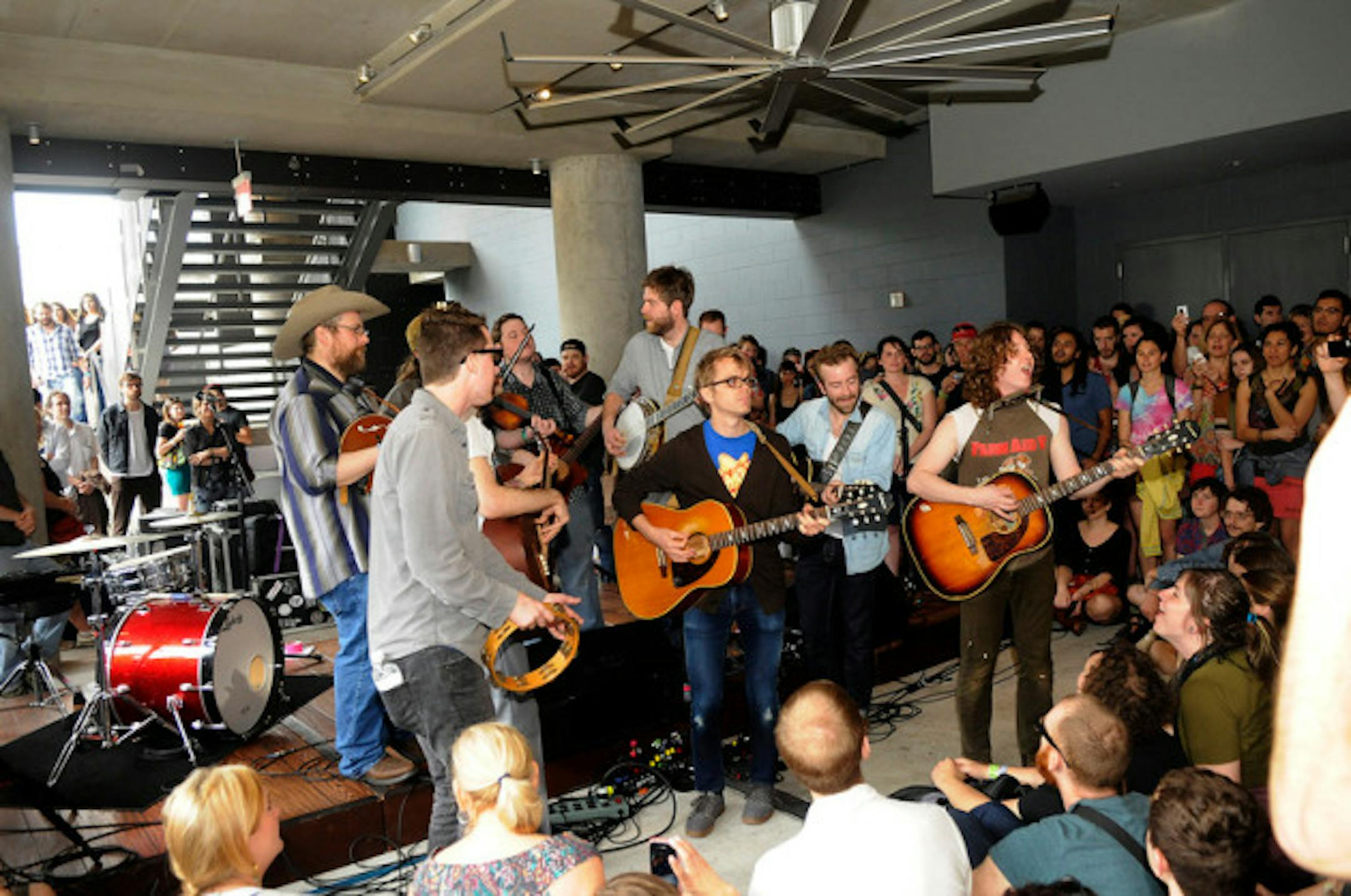 Trampled by Turtles and Ben Kweller and no amplification whatsover at the Bloody Merry Morning Brunch. / Photos by Tony Nelson