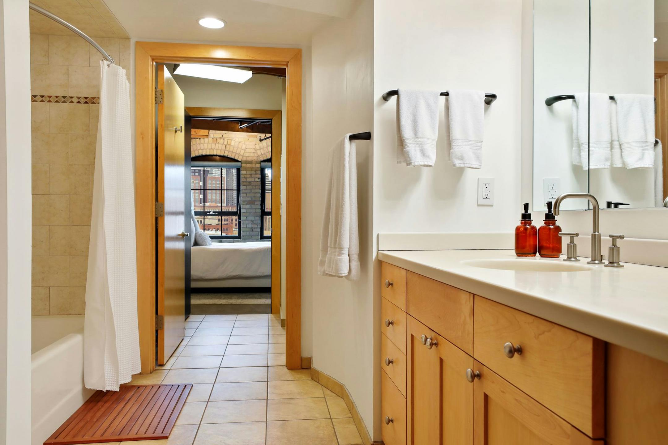 The bathroom.