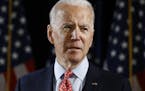 FILE - In this March 12, 2020, file photo Democratic presidential candidate former Vice President Joe Biden speaks about the coronavirus in Wilmington