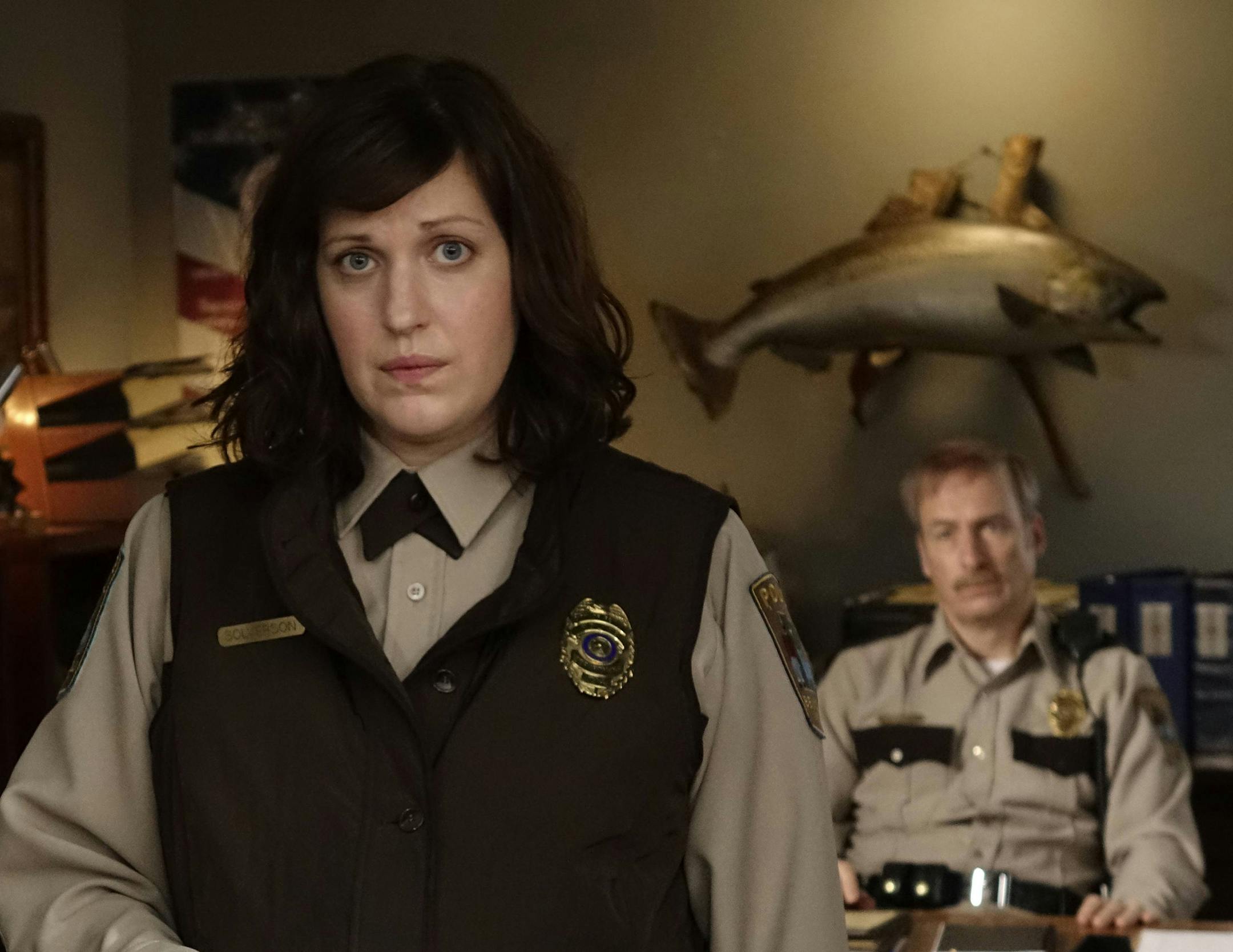 Allison Tolman and Bob Odenkirk in "Fargo."