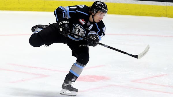 Carson Lambos was the 26th overall pick by the Wild in the 2021 NHL draft while he was playing for the Winnipeg Ice of the WHL.