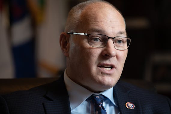 U.S. Rep. Pete Stauber, R-Minn., is photographed in his Capitol Hill office in Washington, D.C., on Wednesday, March 17, 2021.] Stauber is continuing 