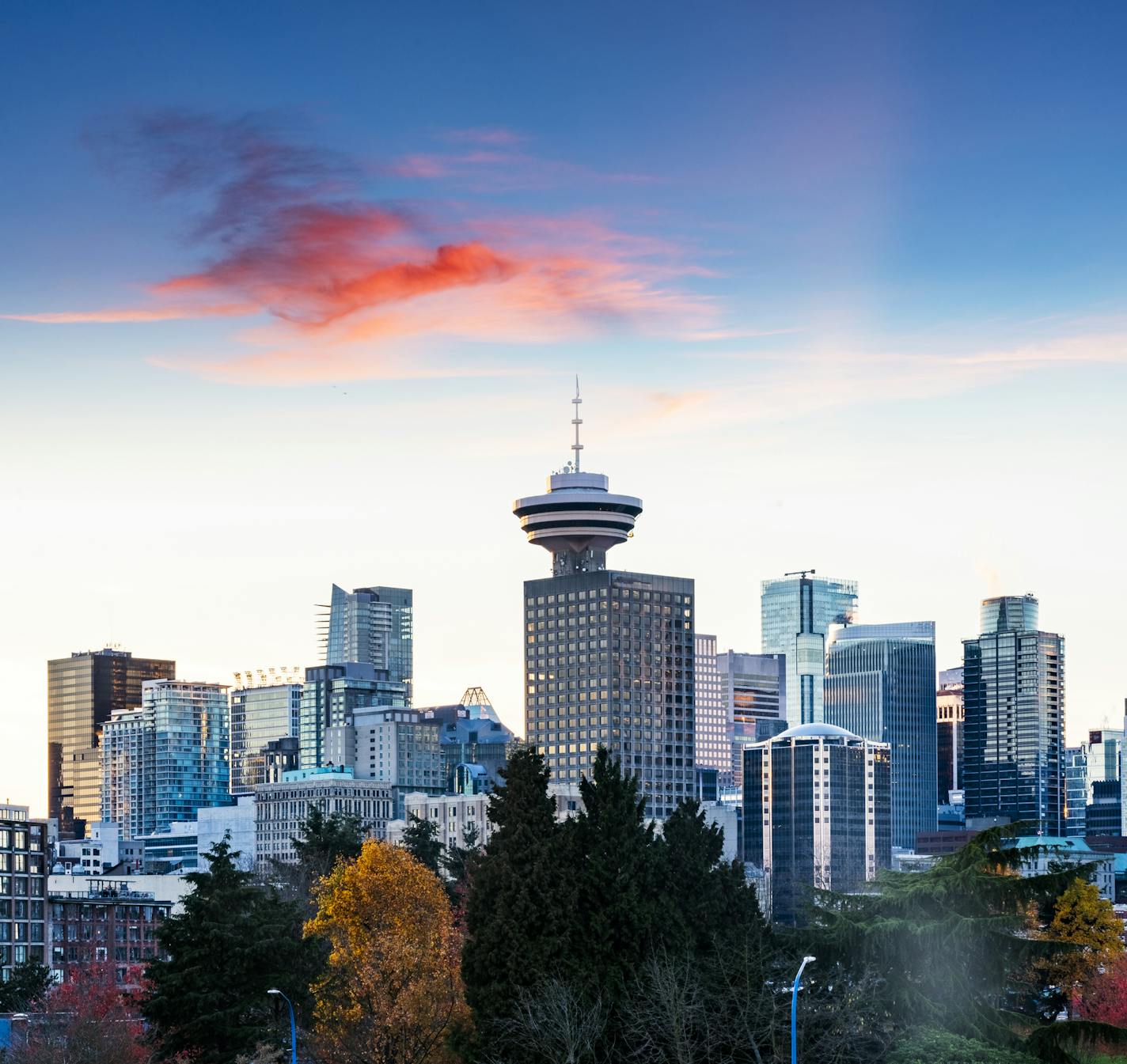 view of modern skyscrapers in vancouver,canada.