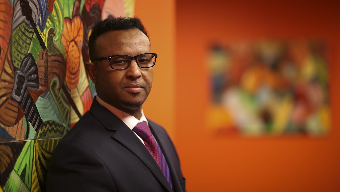 Jibril Afyare, photographed Wednesday afternoon in the offices of the African Development Center of Minnesota in Minneapolis. ] JEFF WHEELER &#xef; jeff.wheeler@startribune.com Jibril Afyare thinks that allegations that a TSA officials might have called for the screening of Somali community leaders visiting the agency&#xed;s Twin Cities office will set back the task force&#xed;s efforts to build trust between the community and federal law enforcement. As someone who has visited the office, he sa