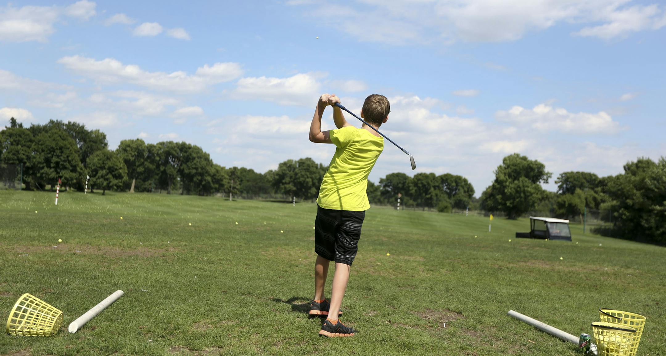 Driving range at Hiawatha Golf Course in Minneapolis.