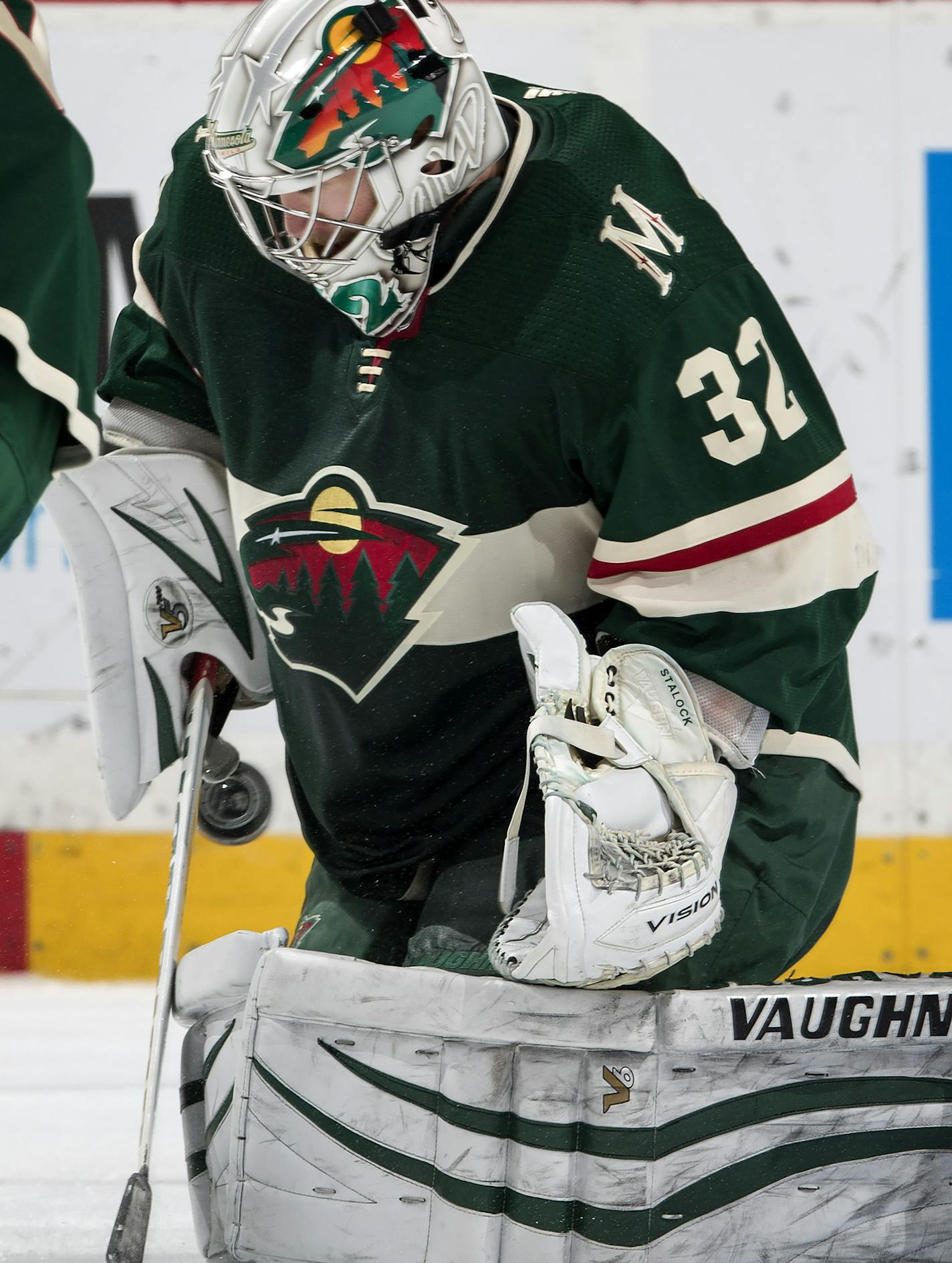 Wild goalie Alex Stalock (32) made a save in the second period. ] CARLOS GONZALEZ &#xef; cgonzalez@startribune.com - December 27, 2017, St. Paul, MN, Xcel Energy Center, NHL, Hockey, Minnesota Wild vs. Dallas Stars