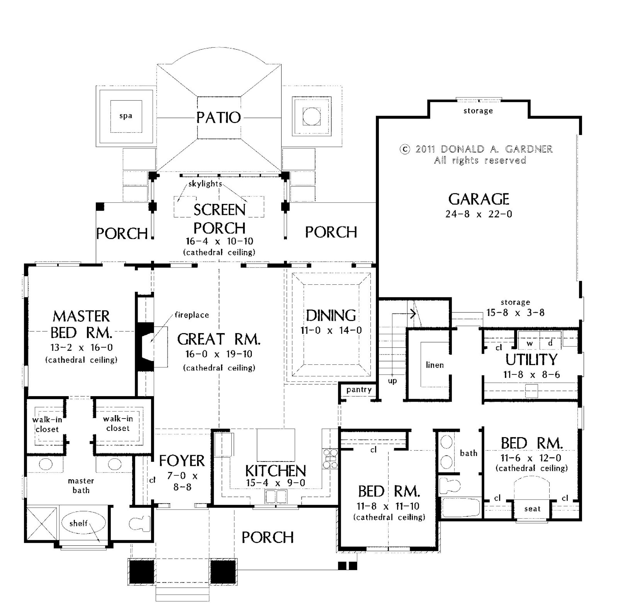 Home plan for Feb. 15, 2015. One-story design packs a lot of storage punch.