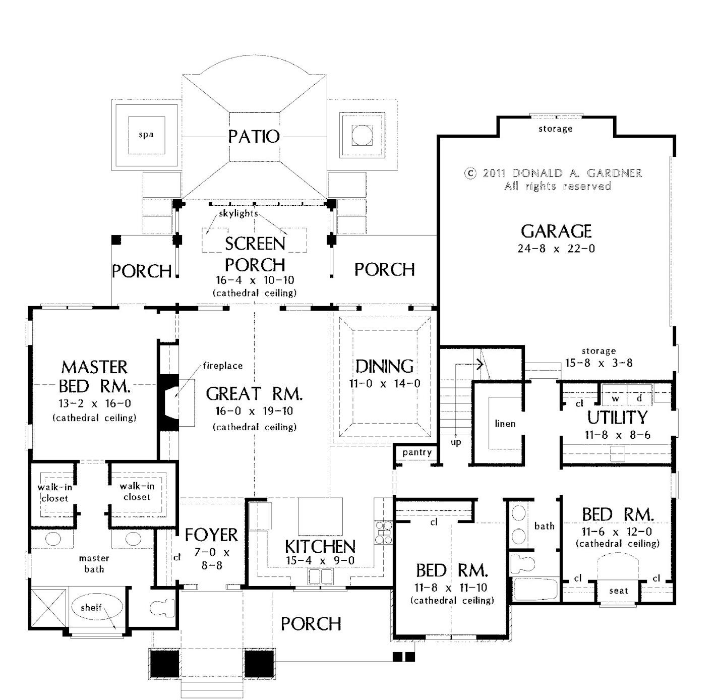 Home plan for Feb. 15, 2015. One-story design packs a lot of storage punch.