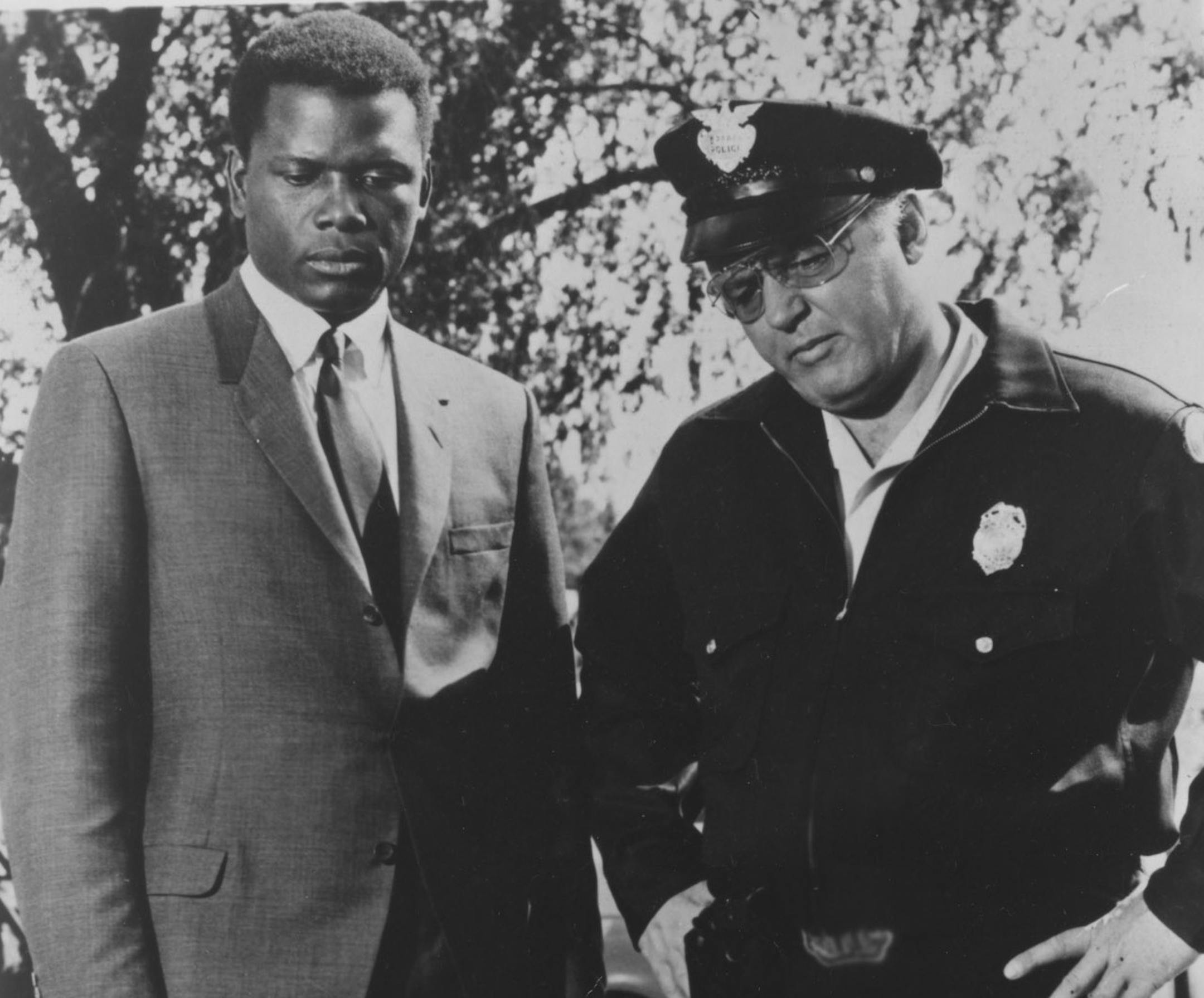Sidney Poitier (at left) and Rod Steiger (right) star in the movie classic "In the Heat of the Night." File photo.