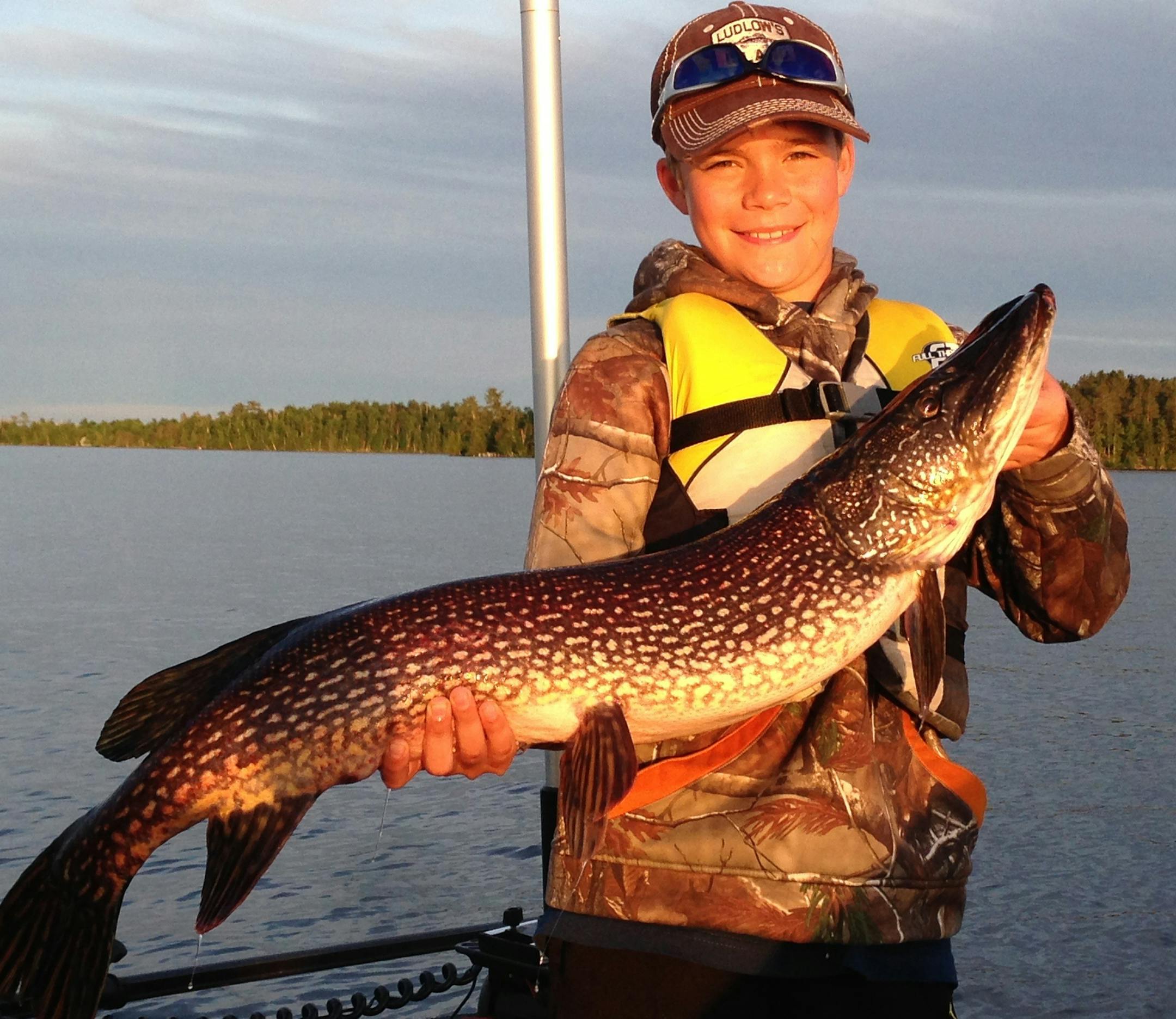 WHAT A DAY Jackson Utermarck, 10, of Fairmont, Minn., had quite a day recently on vacation with his family on Lake Vermilion. Jackson caught a 45-inch muskie (a personal best), then a 38-inch northern (another personal best) then this 38-inch northern -- all the same day.