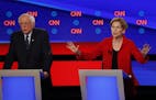Sens. Bernie Sanders and Elizabeth Warren participated Tuesday in the first of two Democratic presidential primary debates hosted by CNN at the Fox Th