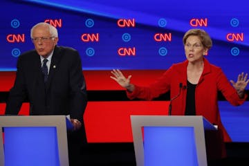 Sens. Bernie Sanders and Elizabeth Warren participated Tuesday in the first of two Democratic presidential primary debates hosted by CNN at the Fox Th