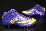 Kyle Rudolph will wear these cleats Thursday vs. Dallas to show his support for Anton, a patient at the Children’s Hospital.