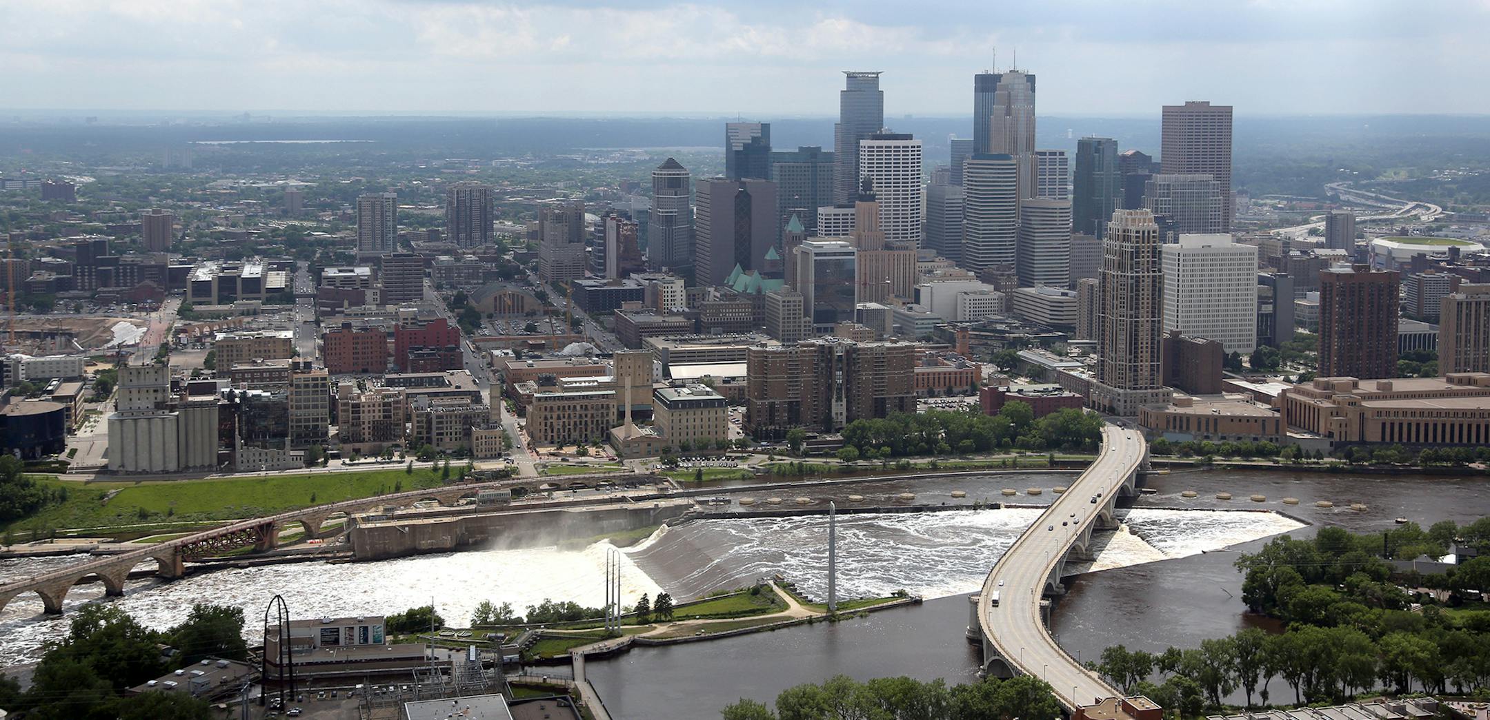 Kyndell Harkness flew for flooding photos and made some photos for the archives Minneapolis, St Paul, TCF stadium, The Viking Stadium construction, and skyline photos. Mystic lake and Valley Fair too. ORG XMIT: MIN1407112224231373 ORG XMIT: MIN1411031103543480