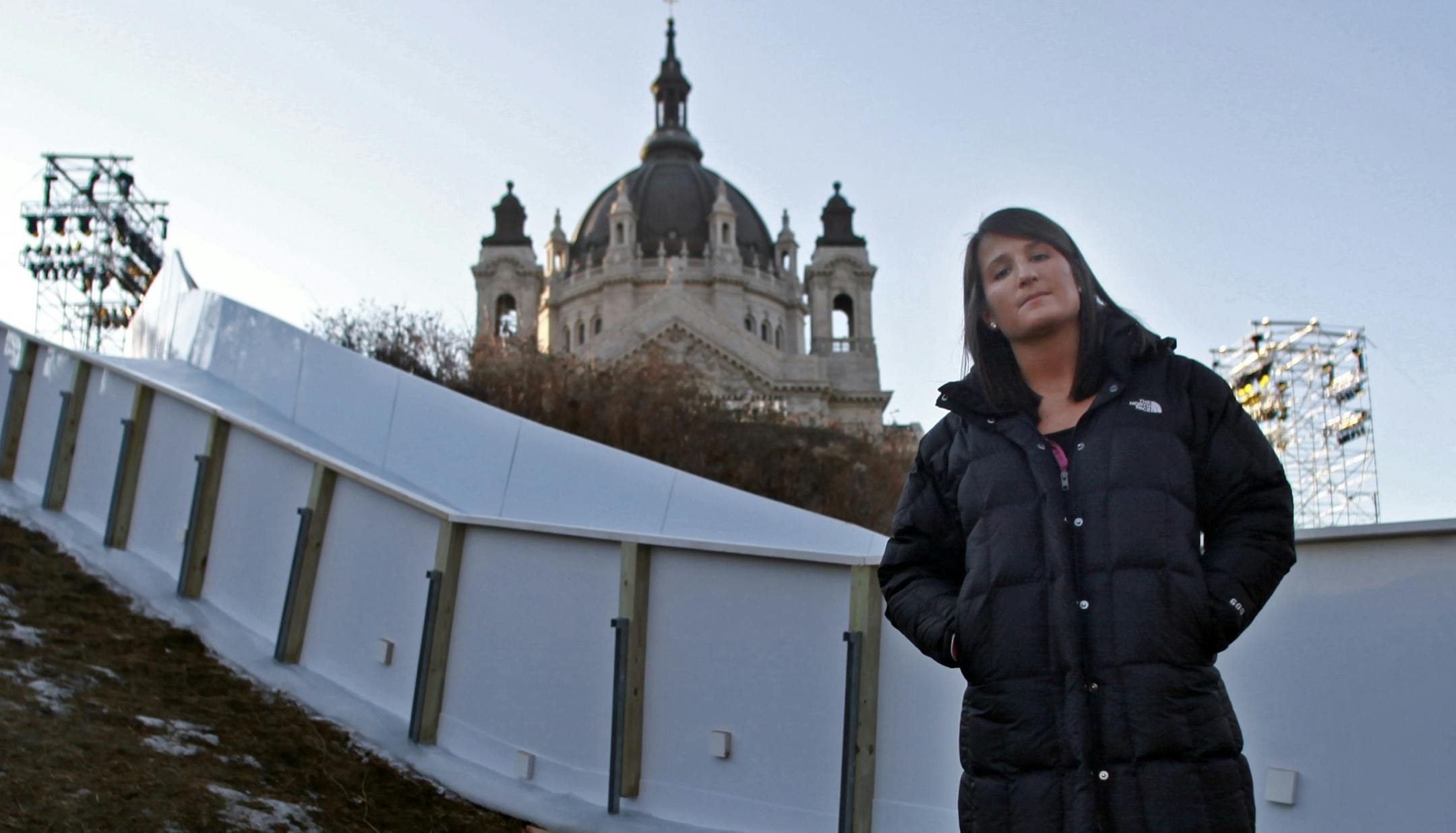 Amanda Trunzo, assistant girls' hockey coach at Eden Prairie, was encouraged by friends to test her skills in the Crashed Ice event in St. Paul.