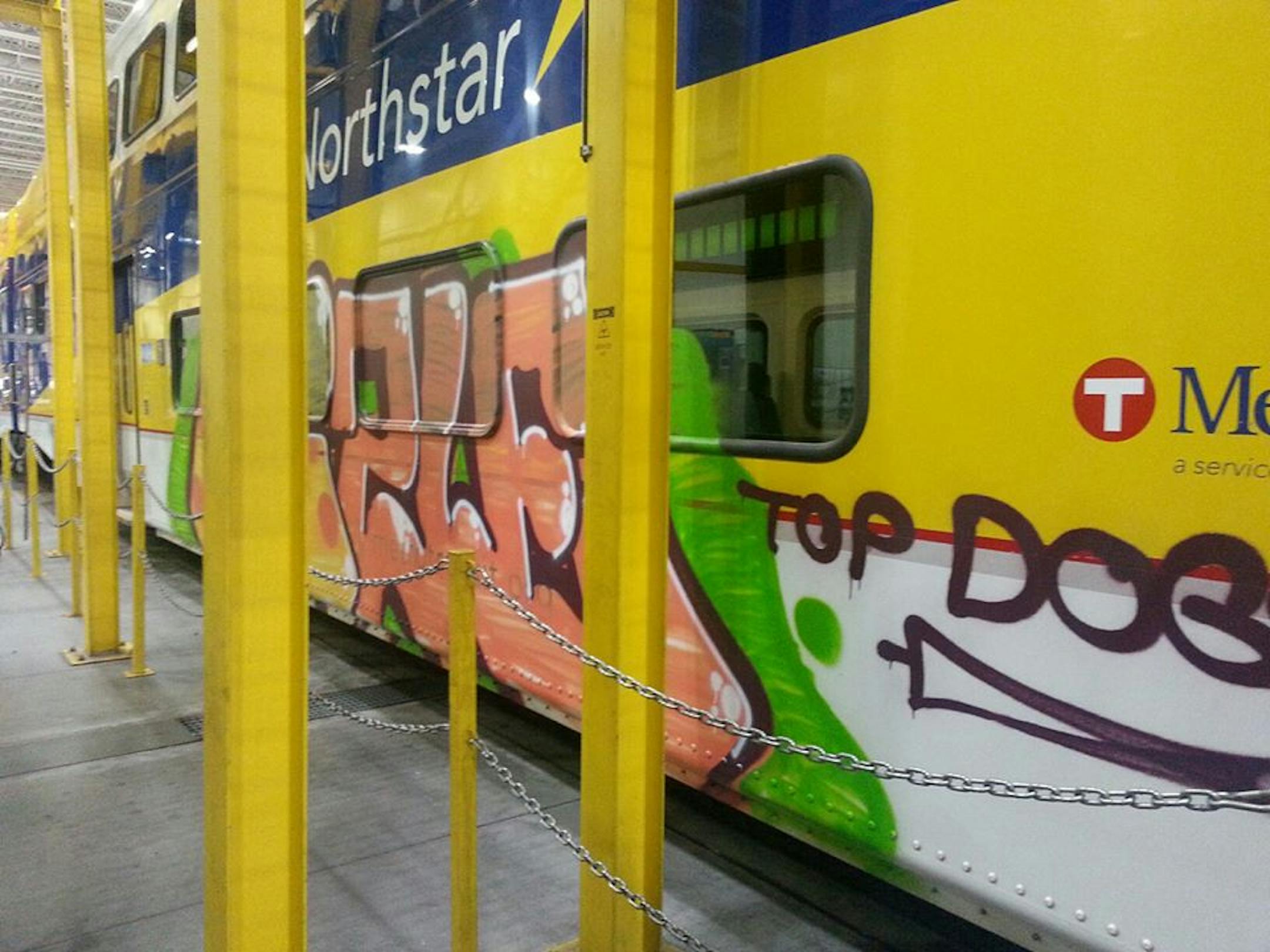 A Northstar train was vanalized in Big Lake.